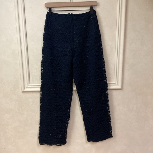 New! Sandra Darren Black Beaded Lace Pants size Small Holiday New Years Eve - Picture 5 of 8